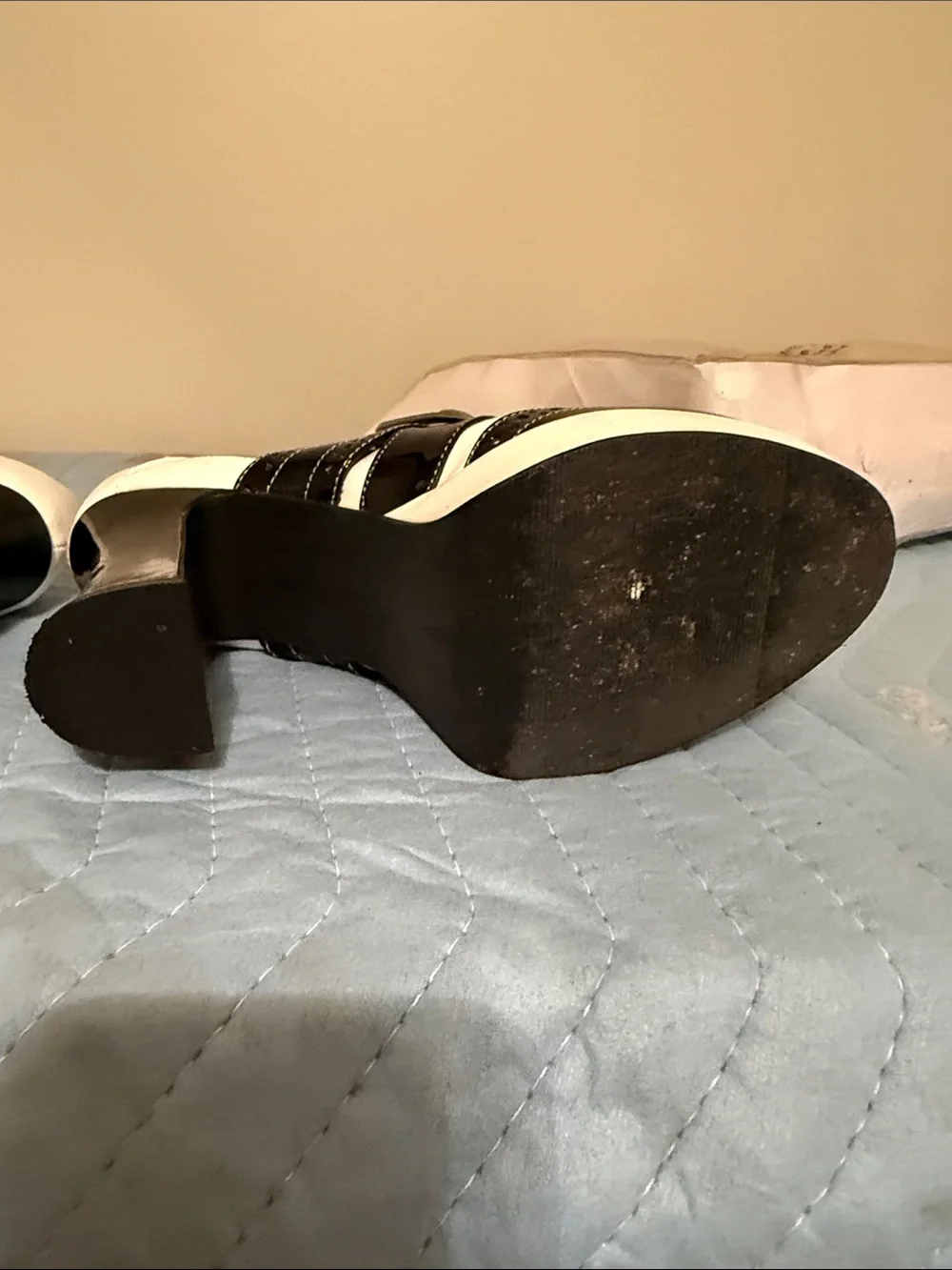 Spirit Black and White Platform Lace-Up Heels